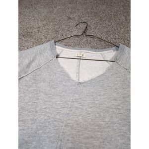 Pilcro Anthropologie Gray V-Neck High-Low Raw Hem Sweatshirt Womens XS OB1708713